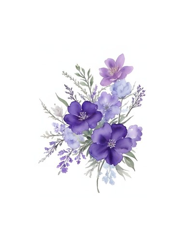 Lila blumen aquarell poster - aquarell,