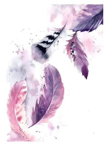 Lila feder aquarell - feder, poster