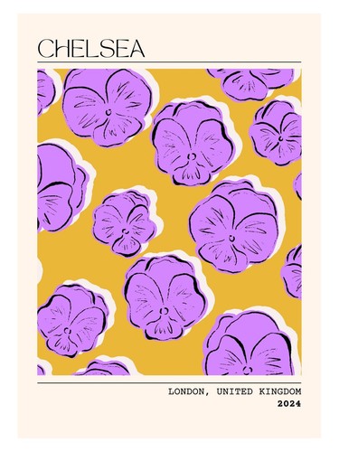 Lila blumen moderner - poster, |