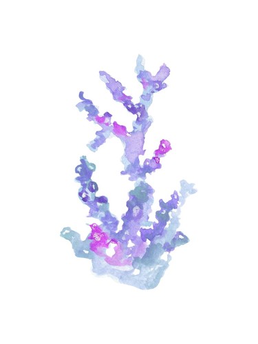 Lila korallen aquarell poster - lila,