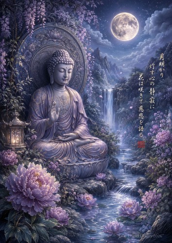 Zen buddha poster lila - zen,