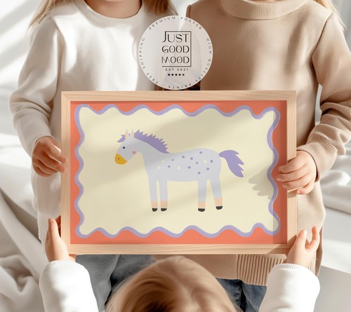 Poster kinderzimmer pferd lila - poster,