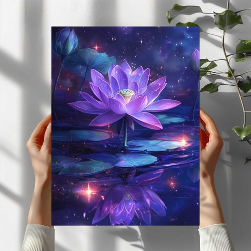 Lila lotusblume mit stern - mit,