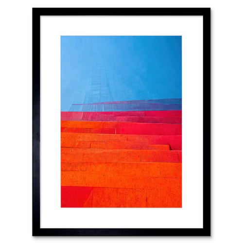 Schritte blau lila - rosa, orange