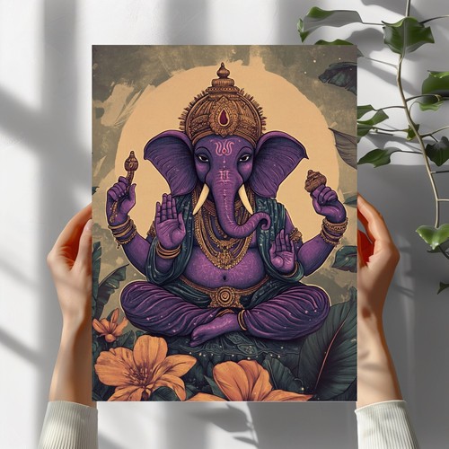 Lila ganesha poster schöne - lila,