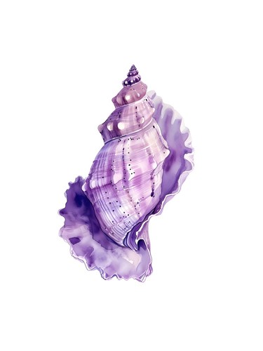 Lila muschel aquarell poster - lila,