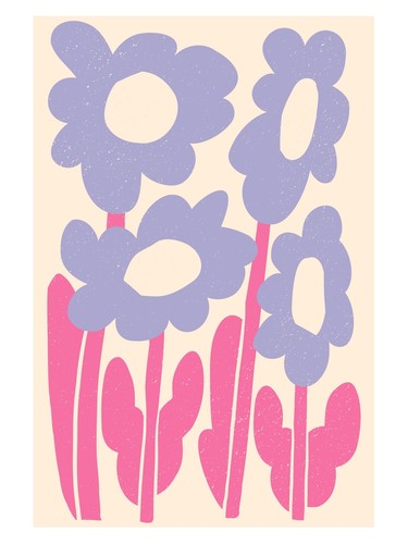 Lila blumen retro - lila,