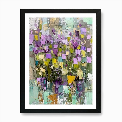 Lila blumen kunstdruck - lila,