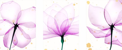 Posterset lila blumen - posterset,