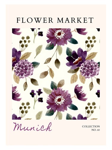 Lila blumen aquarell poster - lila,