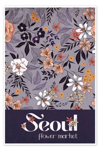 Poster flower market - poster,