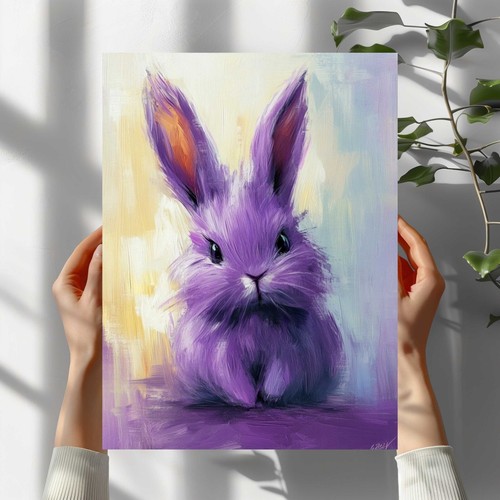 Lila hase premium poster - lila,