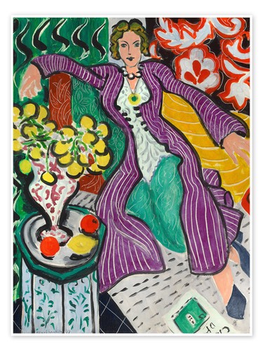 Poster frau lila - poster, mantel