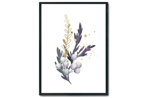Aquarell purpur grünpflanzen - aquarell,
